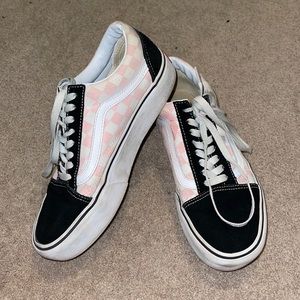 Vans Old skool pink platform checkered board shoe
